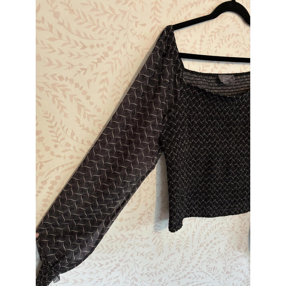 Sheer Sleeve Patterned Blouse By Anthropologie - image 4